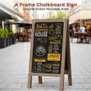 Solid Wood A Frame Chalkboard Sign 40"x20", Magnetic Double Sided Sandwich Board, Upgraded Bottom Brace Stable Sidewalk Sign with 8 Liquid Chalk for Cafe Restaurant Wedding Home Business