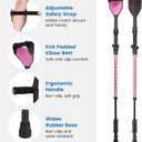 Ergonomic Forearm Crutches Spring Assist Arm Crutches Forearm for Adults,Comfortable Grip,Adjustable Height Elbow Crutches with Cuffs Walking Crutches for Women and Men (Pink)