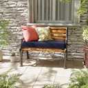Premium Outdoor Bench Cushions for Patio Furniture 3.5inches Memory Foam Bench Cushion Waterproof Fade Resistant Porch Swing Cushions with Straps 36x18 Inch Navy Blue