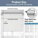 Cordless Roller Shades Blackout Blinds for Windows Room Darkening Rolled Up Shades with Spring System, UV Protection Natural Linen Fabric Window Shades Door Blinds for Home42" W x 72" H, Linen Cream