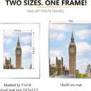 16x20 Frames Silver, Aluminum Poster Frame with Real Glass, Display Photo 11x14 with Mat or 16 x 20 without, Modern Metal Picture Frames for Wall, Horizontal or Vertical Wall Mounting