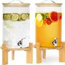 Double 2.1 Gallon Drink Dispensers for Parties with Stand