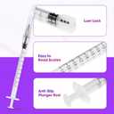100 Pack 1ml Syringes with Needle - 27G 1/2 inch Disposable 1cc Luer Lock Syringe for Scientific Lab Use, Sterile Individually Wrapped