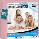 Utopia Bedding Waterproof Mattress Protector King Size, Premium 200 GSM Terry Mattress Cover, Soft & Breathable Bed Cover, Fitted Sheet Style with Stretchable Deep Pockets 17" (Pink)