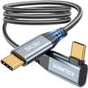 USB C Monitor Cable 8K@60Hz/4K@144Hz, 40Gbps High Speed Data Transfer, Right Angle Display Video Cable 90 Degree, USB C 3.2 Gen 2x2, 240W Fast Charge for iPhone 16,MacBook,iPad,Lenovo,KYY,SSD,-3.3FT