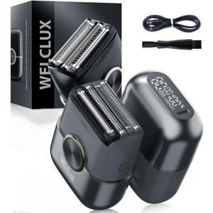 Cordless Electric Shaver for Men: Compact Foil Razors with 4 Floating Blades - 2 Speeds & LED Screen, IPX7 Waterproof Facial Trimmer, USB-C