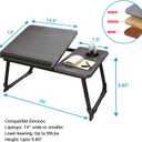 CloudTrip Laptop Desk for Bed or Couch, Lap Desk, Woking in Bed Desk, Home Office Desks, Breakfast Tray, Desk with Cup Holder, Watching Movies in Bed, Laptop Stand for Bed, Fordable Legs Desk (Black)