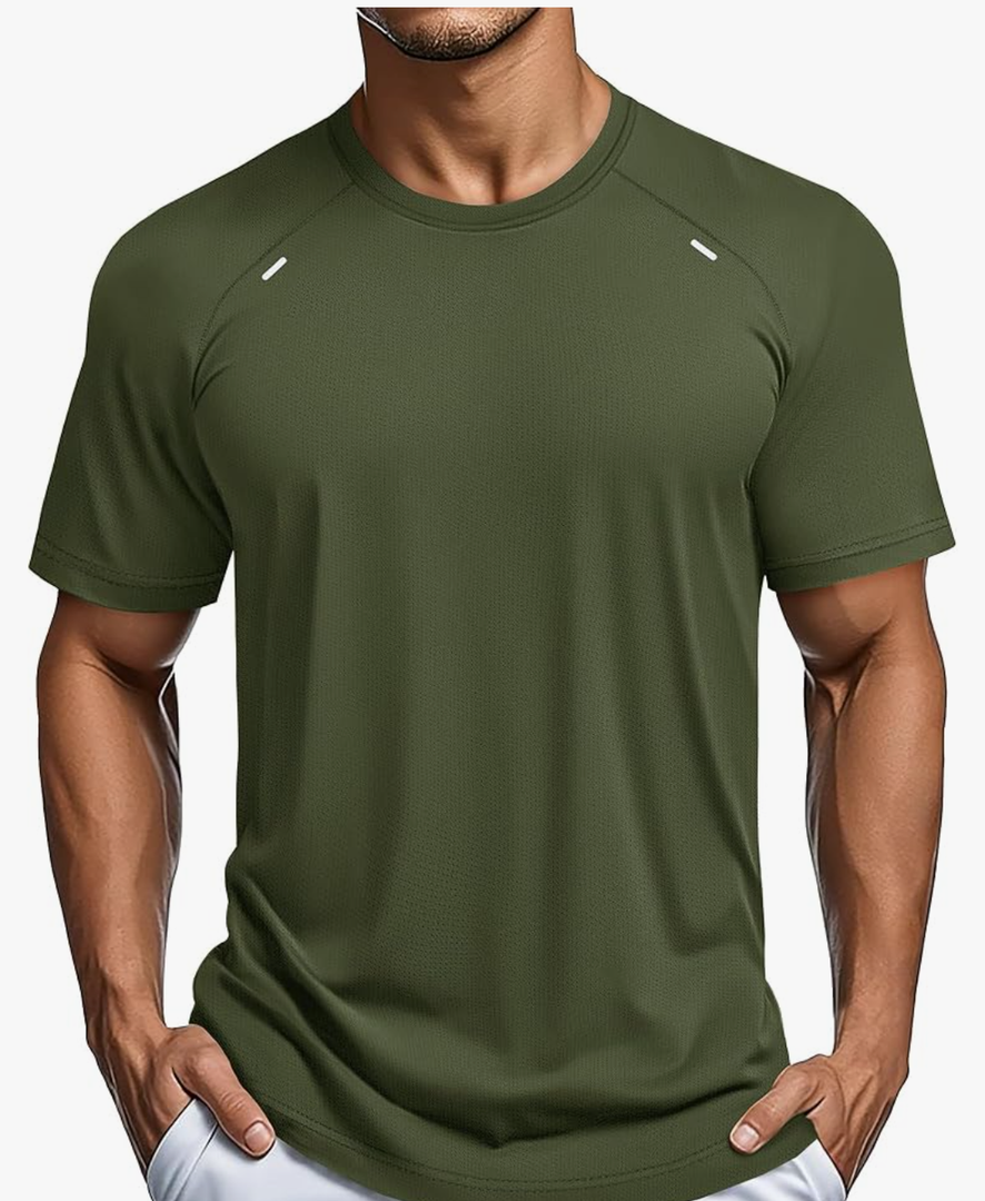 MAGCOMSEN Men's Dry Fit Shirts Mesh Short Sleeve Athletic Lightweight Workout Performance Hiking Shirt Size XL