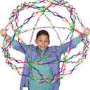 ORB Curiosities Hoberman Sphere EXTREME Expand-A-Ball - Rainbow - Triples In Size and Expands To 3 Feet - Huge Expandable Fidget Sphere, Breathing Ball Toy - Breath Exercises, Play For Kids and Adults