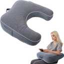 Reading Pillow for Gaming, Gaming Pillow for Lap, Side Sleeper Pillows for Adults, Arm Support Pillow for Adult Crocheting, Working or Sitting in Bed, Floor & Sofa (Grey)