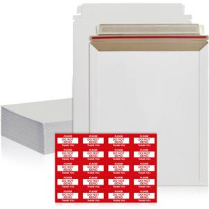 50 Pack 7x9 inches Rigid Mailers Self-Seal White Flat Mailers Heavy-Duty Mailing Supplies for Documents, Photos, Magazines, and Literature
