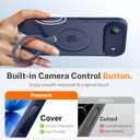 for iPhone Air Case: with 360 Spin Magnetic Stand, Camera Control Button, Fit for MagSafe, Military Drop Protection, Protective Slim Phone Cover for 17Air with Ring Kickstand, 6.5", Blue