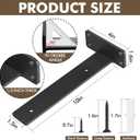 Heavy Duty Shelf Bracket 4 Pack, Floating Shelf Brackets 10 inch Long, Brackets for Shelves, Black Coated Metal Wall Shelf Support Brackets1/5"-Thick