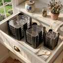 Black 3 Pack Food Container Lid Organizer for Rubbermaid Brilliance | Stackable Lid Holder for Kitchen Cabinet Storage & Pantry Organization, Fits 0.5, 1.3, 3.2, 4.7 Cup Lids, Holds 24 Lids