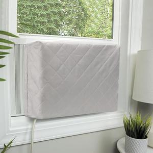 HOXHA Indoor Air Conditioner Cover for Window Units,Double Insulation Anti-Rust Adjustable Inside Window AC Cover with Free Elastic Straps (21x15x3.5 inches)