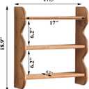 100% Solid Wood Wall Shelf 3-Tier, Rustic Floating Shelves Wall Mounted Storage Rack, Farmhouse Decor Hanging Shelf Display Shelves for Apartment, Living Room and Bedroom, 17.3 x 5.1 x 18.9 inches