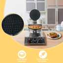 Commercial Waffle Maker, 1200w, 110v Round Waffle Iron, Non-Stick Stainless Steel Waffle Baker Machine with 122-572 Adjustable Temperature and Timer Control