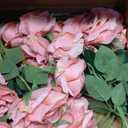 Alecono  Fake Roses, 4in   Flower Head Dusty Pink Artificial Flowers with Stems for Wedding Decorations, Silk Roses Bulk for DIY Home Party Decor