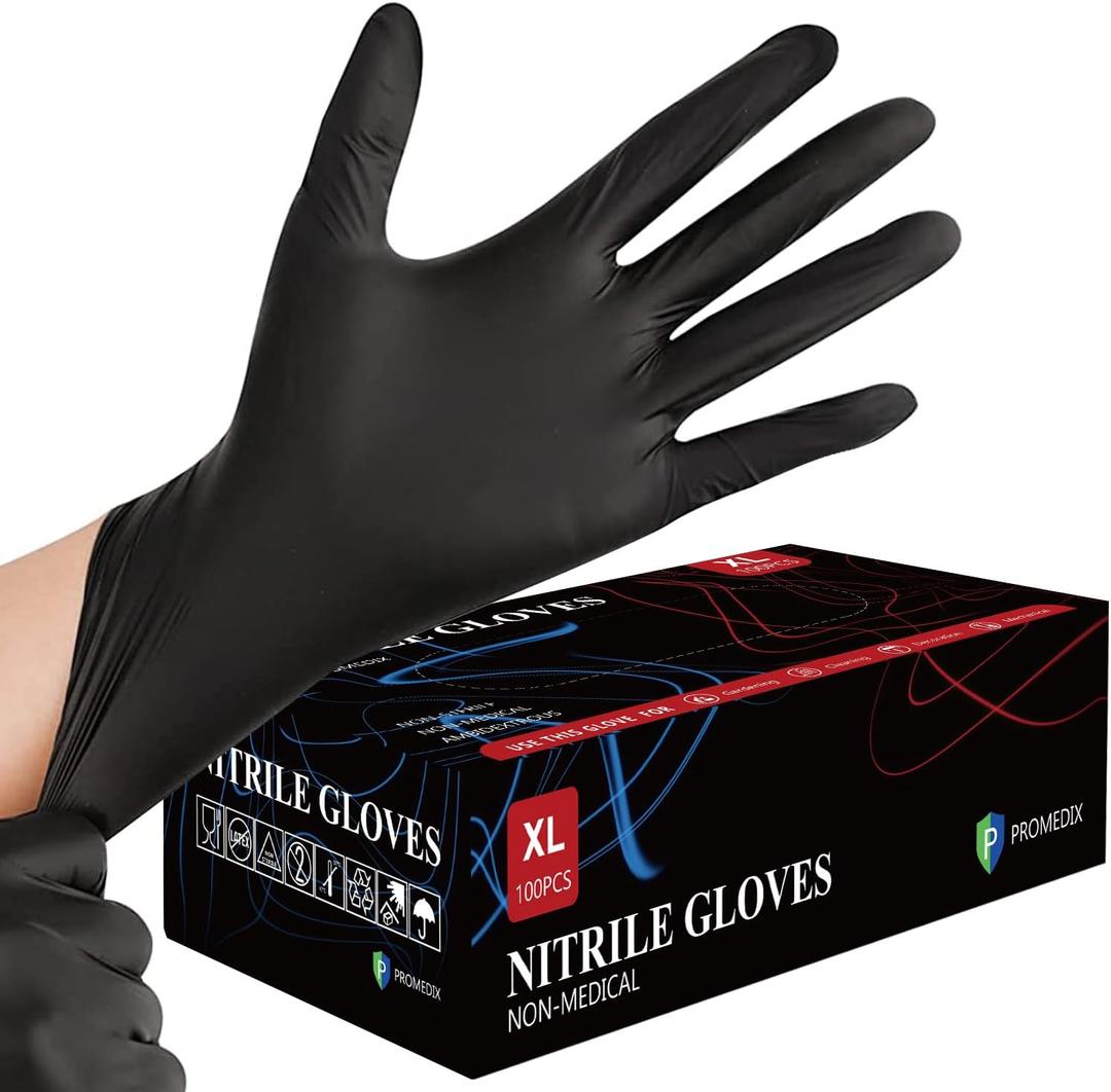 PROMEDIX P Nitrile Disposable Gloves,4mil-100 Count, Gloves Disposable Latex Free, Powder Free for Cooking, Household, Food safe, L