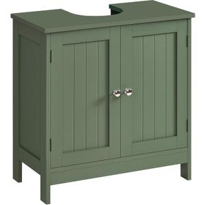 TEENFON Pedestal Sink Storage Cabinet, Under Sink Cabinet with 2 Doors & Shelf, Under Bathroom Sink Cabinet, Pedestal Sink Storage for Bathroom, Green, 11.8"d X 23.6"w X 23.6"h