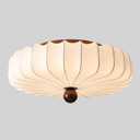 KCO Lighting Boho Large Drum Chandelier White Fabric Flush Mount Ceiling Light Japanese Silk Lantern Ceiling Light Farmhouse Hallway Light Fixtures Ceiling