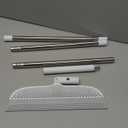 Silicone Floor Squeegee, 180 Rotating Air Broom, Squeegee for Floor with a Long Handle, Magic Broom for Water and Pet Hair Removal on Bathroom Floors, Tile, Deck and Glass, Indoor Cleaning Tool