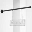 Zonon 36 '' Hanging Sign Bracket with Adjustable Rings Street Holder Hanger Metal Wall Bracket with Mounting Hardware for Bussiness Shop Home Office Classroom Outdoor - No Sign