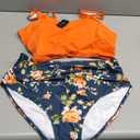 Women Two Piece Tankini Swimsuits - Crop Swim Top with High Waisted Bottom Tummy Control Bathing Suits Swimwear, XL