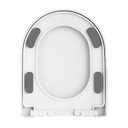D/U Shape Toilet Seat,Soft Close and Quick-Release for Easy Cleaning Toilet Seats Cover,Stable Hinge Design to prevent shifting -White Elongated Toilet Lid