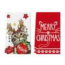 Artoid Mode Red And White Cat Merry Christmas Kitchen Towels Dish Towels, 18x26 Inch Star Xmas Ball Believe Daily Winter Decoration Hand Towels Set of 2
