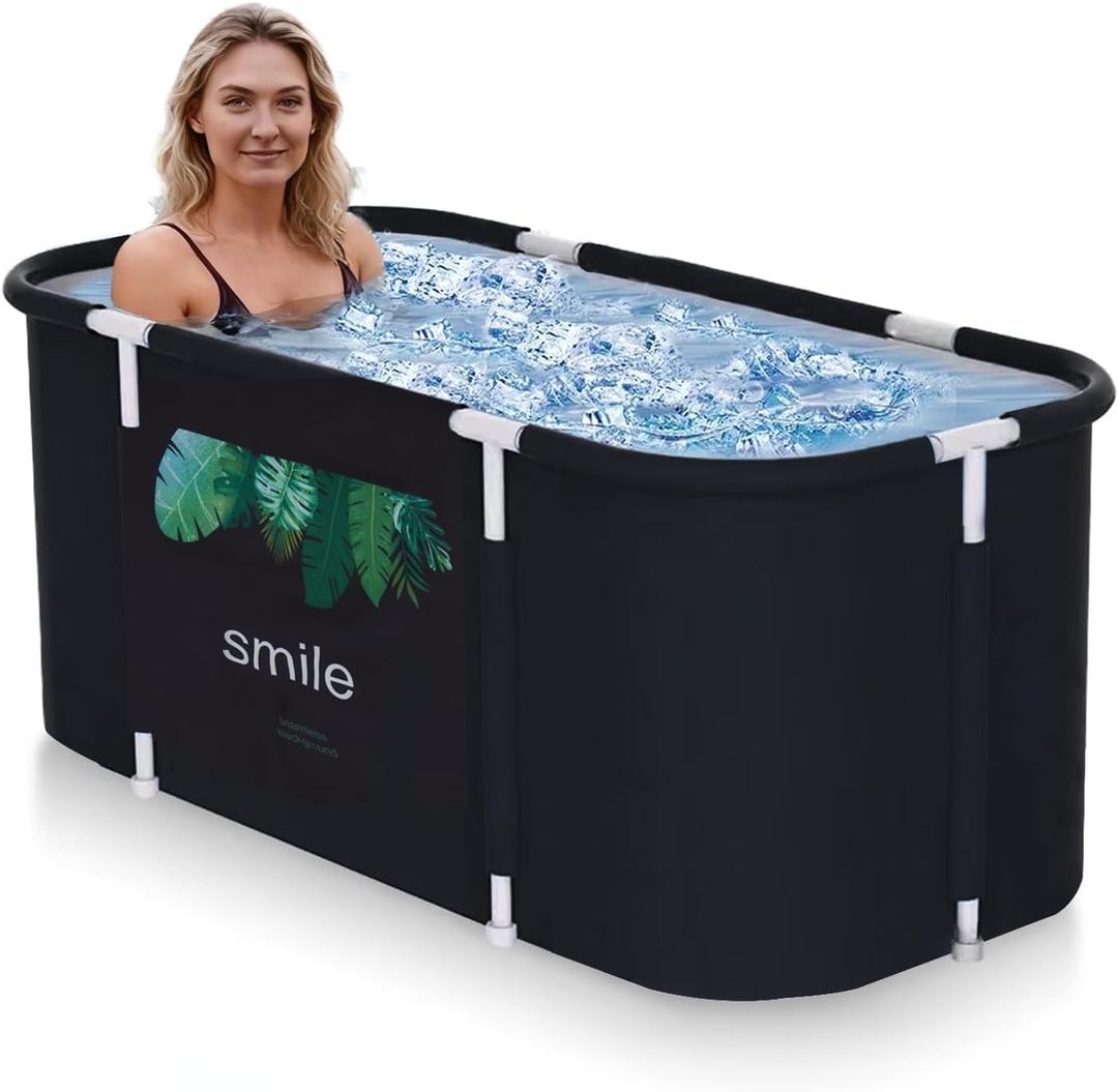Portable Foldable Bathtub - Create Your Spa Anywhere for Adventure & Relaxation | Collapsible Adult Soaking Tub for Camping, Van Life, Apartments | Durable, Leak-Proof PVC (Leaf)