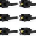 Plustool 6 Pack Matte Black Door Handles, Passage Door Levers for Hallway & Closet, Interior Keyless Door Knobs Heavy Duty Square Non-Locking Handlesets(2.0lb), Reversible for Left & Right Sided Doors