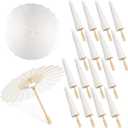 MOTOTO 16 Pieces 33 Inches White Paper Umbrellas Parasol Chinese Japanese Oiled Paper Umbrellas Decorative DIY Painting Parasol for Wedding Bridal Party Decor