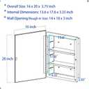 IDYLLOR Plastic Medicine Mirror Cabinet for Bathroom 16 x 20 inch, Surface and Recessed Mount, 16x20 inch Beveled Edge Mirror