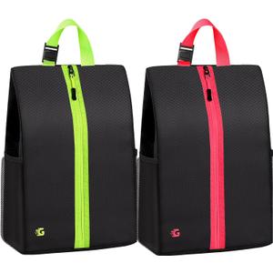 Smell Proof Shoe Bags for Travel-Soccer Cleat Bag Smell Proof with Active Carbon Fabric | Odor-Absorbing Water-Resistant Track Shoe bags for Sports (Black & Pink, UP TO US11)