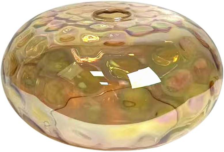 11" Hammered Glass Shade Replacement for E26 Pendant Lights, Chandeliers, Table Desk Floor Lamps and Wall Sconces, Champagne Amber Lampshade for Vanity Light, Dia 11", Height 5.5", Fitter 1.65"