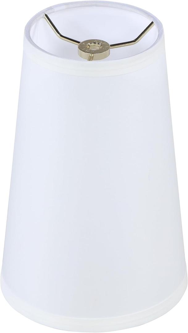 Aspen Creative 32164 Transitional Hardback Empire Shape Spider Fitter Lamp Shade in Off White, 4-1/4" Top x 6" Bottom x 9" Slant