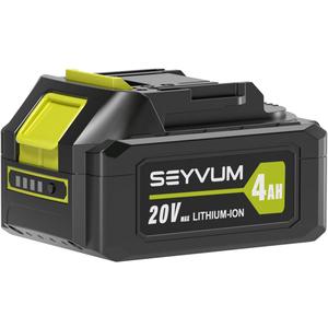SEYVUM 20V MAX Battery, 4.0Ah Lithium Ion Battery, Extended Runtime, Compatible with Cordless Tools, Outdoor Equipment, and 20V/40V Leaf Blower (LB-8189 & LB-8190)