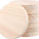8 PCS 5.9 Inch Blank Wooden Discs Circles Wooden Coasters, 3/4 Inch Thick Unfinished Natural Wood Slices, Round Wooden Circles for Crafts DIY Painting Engraving