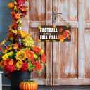 Football Wood Sign Decor, Fall Wall Decor for Home Porch Autumn Front Door Hanging Sign Decorations, Football & Fall Y'all