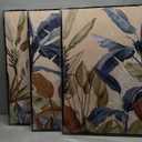 Large Framed Botanical Wall Art - Tropical Leaf Wall Decor 20"x28" Set of 3 Beige Boho Art Prints Minimalist Palm Painting Rustic Plant Canvas Pictures for Living Room Bedroom Office Artwork