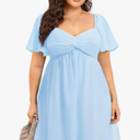 Fashion Women Graduation Dress (Size M, Light Blue)