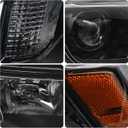 Right Headlight Assembly for 2017-2021 Jeep Grand Cherokee | Black Housing Headlamp [Only for Halogen Model] Replacement for Passenger Side