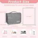 Toiletry Bag Travel Bag with Hanging Hook, Waterproof Shower Bathroom Hanging Toiletry Bag for Men Women, Small Multifunctional Makeup Cosmetic Bag, Portable Toiletries Bag Travel Organizer (Grey)