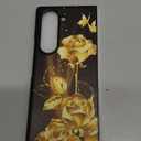 DOMAVER for Samsung Galaxy Z Fold 6 Case Glow in The Dark Stylish Gold Rose Luminous Slim Lightweight Protective Case for Samsung Z Fold6 5G- Gold Rose