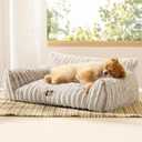 Bedsure ComfyFleece Cute Cat Couch for Pets - Fluffy Small Dog Sofa with Premium Soft Corduroy Fleece, Pet Sofa with Washable Cover, Supportive Dog Couch Bed for Small Medium Dogs, 30inch, Amphora