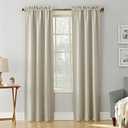 Sun Zero Easton Energy Saving Blackout Rod Pocket Curtain Panel, 40" x 84", Pearl