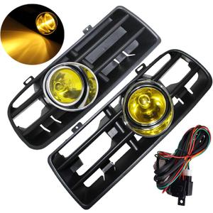 Front Bumper Grill for V-W Mk4 Jetta Golf GTI 1998-2004 with Tungsten Fog Lamp Day Running Light