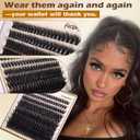 Focipeysa Lash Extension Kit Thick Eyelash Extension Kit 10-18mm Fluff Volume Lash Clusters 200D Individual Eyelashes Kit with Lashes Bond, Lashes Remover, Lash Tweezers, DIY Lash Extension