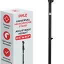 Pyle Universal Microphone Stand - M-6 Mic Mount Holder and Height Adjustable from 27.5 to 57.5 Inch High w/ Compact Round Base Plate - Quick Setting Lock-Tight Knob Lightweight and Reliable PMKS40